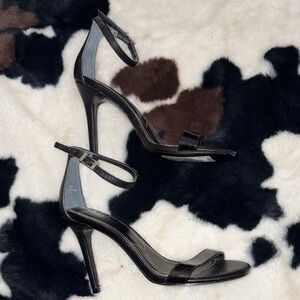 Charles David Black Patent Ankle-Strap Stiletto Sandals